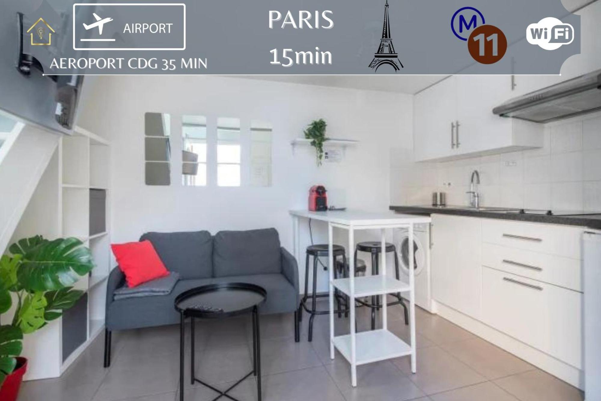 Appartamento Cosy studio avec grande terrasse de 25 m2 Romainville Esterno foto